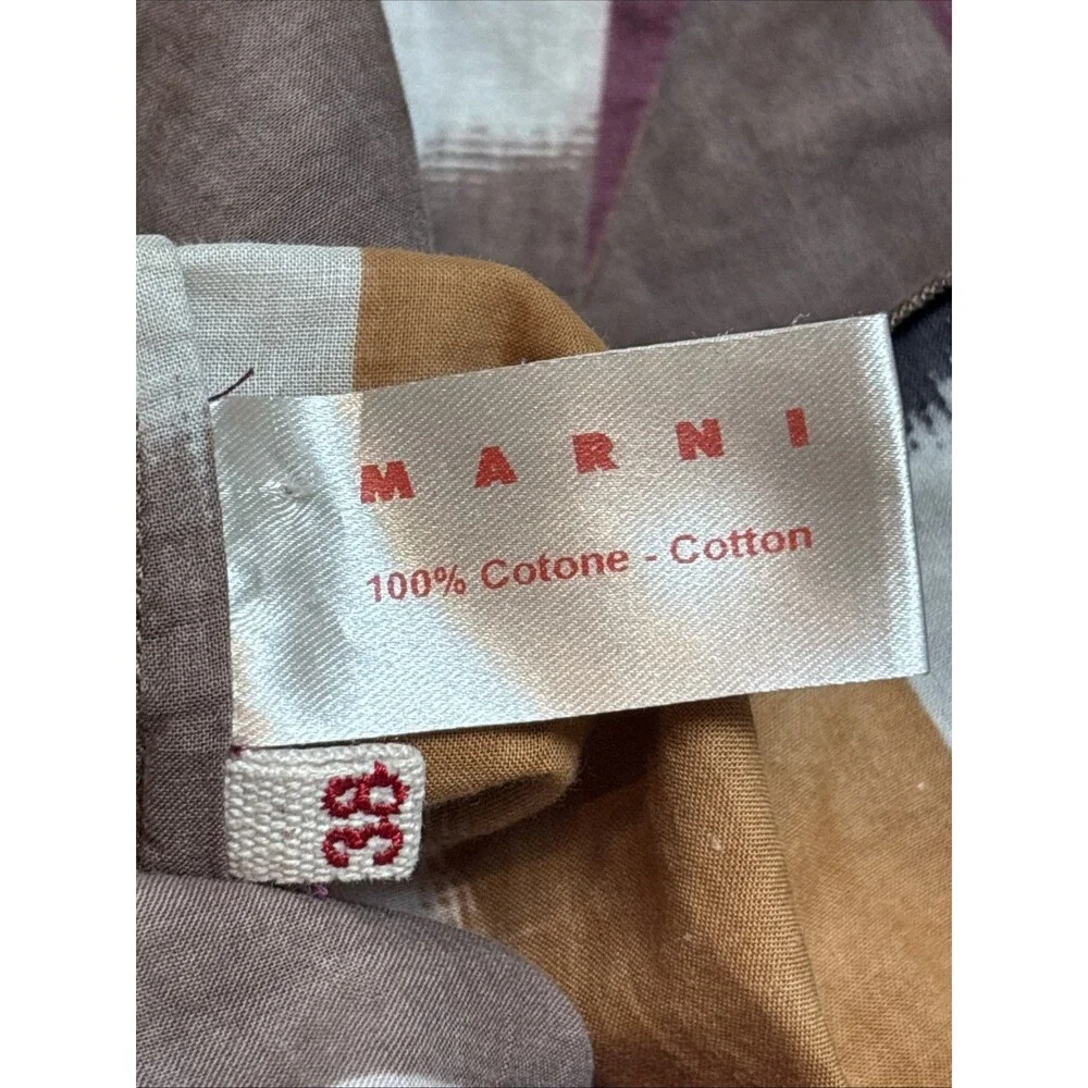MARNI Abstract Print Poplin Art Dress SIZE IT38 US2/4 Made in Italy 100% Cotton